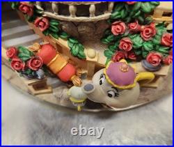 DEFECTIVE Disney Beauty And The Beast Hourglass Snow Globe Perfect Condi G3D