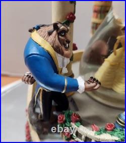 DEFECTIVE Disney Beauty And The Beast Hourglass Snow Globe Perfect Condi G3D