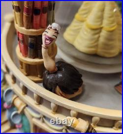 DEFECTIVE Disney Beauty And The Beast Hourglass Snow Globe Perfect Condi G3D