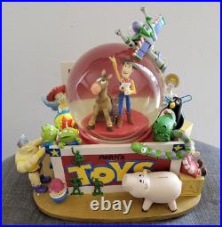 DEFECTIVE Disney Store Toy Story Andys Chest Box Musical Snowglobe Rare G3D