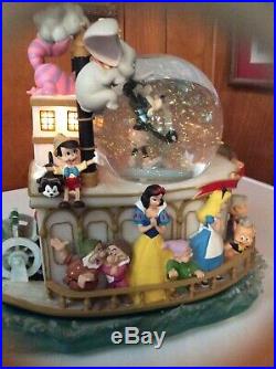 DISNEY 75th ANNV. MICKEY STEAMBOAT WILLIE SNOWGLOBE WITH BRER RABBIT BRER BEAR