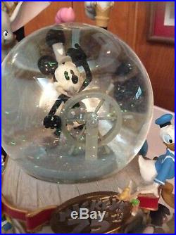 DISNEY 75th ANNV. MICKEY STEAMBOAT WILLIE SNOWGLOBE WITH BRER RABBIT BRER BEAR