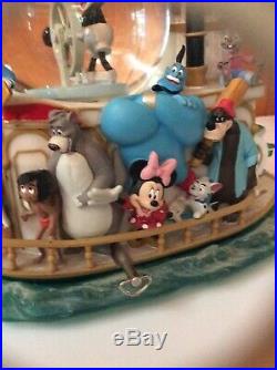 DISNEY 75th ANNV. MICKEY STEAMBOAT WILLIE SNOWGLOBE WITH BRER RABBIT BRER BEAR