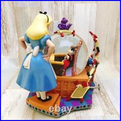 DISNEY Alice in Wonderland Figure Snow Globe Music Box Snow Dome #50
