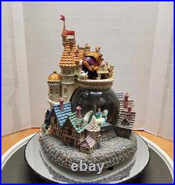 DISNEY BEAUTY and THE BEAST MUSICAL VILLAGE CASTLE SNOW GLOBE New in Box withTag