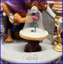 DISNEY BEAUTY and THE BEAST MUSICAL VILLAGE CASTLE SNOW GLOBE New in Box withTag