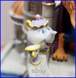 DISNEY BEAUTY and THE BEAST MUSICAL VILLAGE CASTLE SNOW GLOBE New in Box withTag