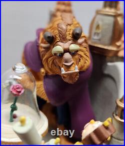 DISNEY BEAUTY and THE BEAST MUSICAL VILLAGE CASTLE SNOW GLOBE New in Box withTag