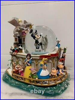 DISNEY MICKEY'S 75th ANNIVERSARY STEAMBOAT WILLIE RIDE MUSICAL LIGHTED SNOWGLOBE