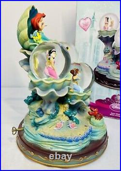 DISNEY STORE THE LITTLE MERMAID ARIEL AND SISTERS SNOW GLOBE With ORIGINAL BOX