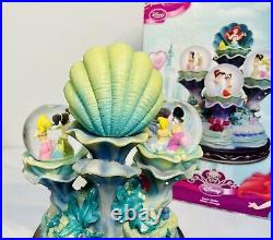 DISNEY STORE THE LITTLE MERMAID ARIEL AND SISTERS SNOW GLOBE With ORIGINAL BOX