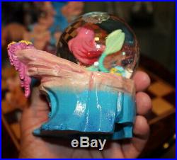DISNEY Store Ariel Little Mermaid Water Fountain Snow Globe with box