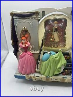 Damaged! DISNEY'S CINDERELLA Double-sided Snow Globe Music Box Look At Photos