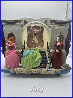 Damaged! DISNEY'S CINDERELLA Double-sided Snow Globe Music Box Look At Photos