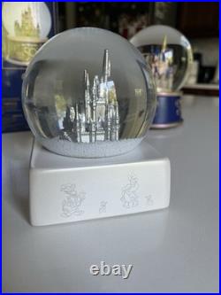 Disney 100th Anniversary Cinderella Castle Platinum Snow Globe 2023
