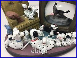 Disney 101 Dalmatians Watching TV Bolt Musical Snow Globe Rare PLEASE READ
