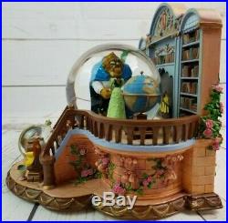 Disney 1991 Beauty And The Beast Library Musical Blower Snow Globe