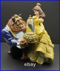 Disney 1991 Beauty and The Beast Belle And The Pink Rose Snow Globe Music Box