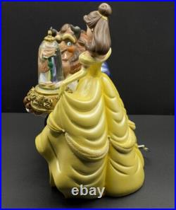 Disney 1991 Beauty and The Beast Belle And The Pink Rose Snow Globe Music Box