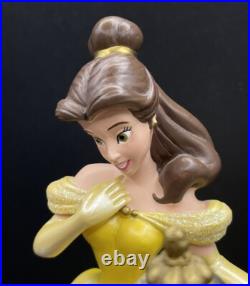 Disney 1991 Beauty and The Beast Belle And The Pink Rose Snow Globe Music Box