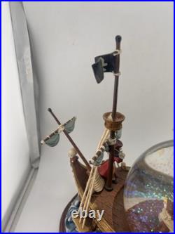 Disney 1998 Peter Pan Pirate Ship You Can Fly Snow Globe Light Music Box