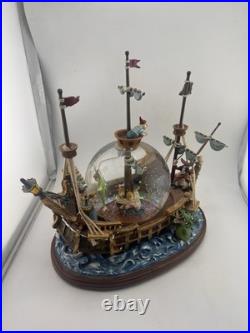 Disney 1998 Peter Pan Pirate Ship You Can Fly Snow Globe Light Music Box