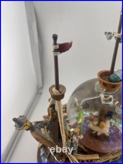 Disney 1998 Peter Pan Pirate Ship You Can Fly Snow Globe Light Music Box