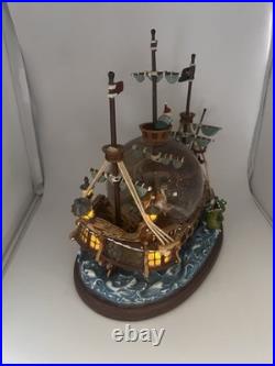 Disney 1998 Peter Pan Pirate Ship You Can Fly Snow Globe Light Music Box