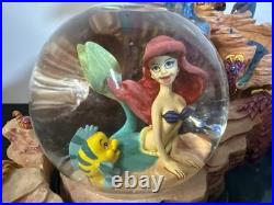 Disney 21364 The Little Mermaid Water Fountain Snow Globe Ariel Sebastian Works