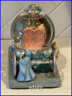 Disney 50th Anniversary Musical Snow Globe Carriage with Cinderella and Prince