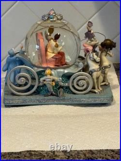 Disney 50th Anniversary Musical Snow Globe Carriage with Cinderella and Prince