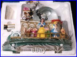 Disney 75th Mickey's Steamboat Ride Snow Globe Musical Withorig Box Works MINT