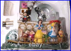 Disney 75th Mickey's Steamboat Ride Snow Globe Musical Withorig Box Works MINT