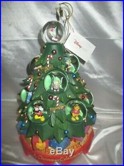 Disney A Christmas Holiday Celebration Mickey Stitch Snowglobe Musical Tree