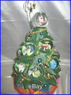 Disney A Christmas Holiday Celebration Mickey Stitch Snowglobe Musical Tree