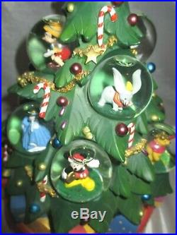 Disney A Christmas Holiday Celebration Mickey Stitch Snowglobe Musical Tree