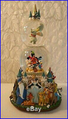 Disney A Magical Gathering Double SnowGlobe Water Globe Castle Music Parade RARE