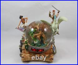 Disney Adventures Tarzan, Hercules, Aladdin, Peter Pan Musical Water Snow Globe