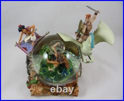 Disney Adventures Tarzan, Hercules, Aladdin, Peter Pan Musical Water Snow Globe