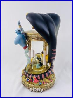 Disney Aladdin Arabian Nights Lightup Hourglass Snow Globe Musical, See pictures