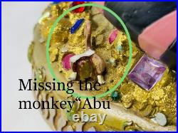 Disney Aladdin Arabian Nights Lightup Hourglass Snow Globe Musical, See pictures