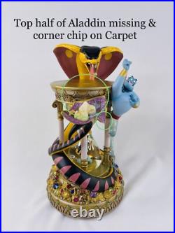 Disney Aladdin Arabian Nights Lightup Hourglass Snow Globe Musical, See pictures
