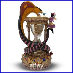 Disney Aladdin Genie Jasmine Hourglass Snake Light Music Water Snow Globe READ