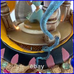 Disney Aladdin Genie Jasmine Hourglass Snake Light Music Water Snow Globe READ