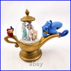Disney Aladdin Magic Lamp Musical Snow Globe Jasmine Genie Rajah Whole New Word