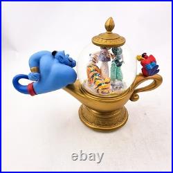 Disney Aladdin Magic Lamp Musical Snow Globe Jasmine Genie Rajah Whole New Word
