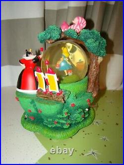 Disney Alice In Wonderland Paint The Roses Red SNOWGLOBE Musical Cat Lights Up