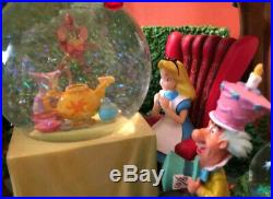 Disney Alice In Wonderland Snow Globe Mad Hatter's Tea Party Unbirthday. NEW