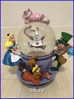 Disney Alice In Wonderland Snow Globe Tea Cup Figurine Limited No box Used