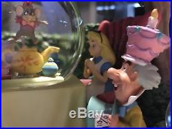 Disney Alice In Wonderland Tea Party Unbirthday Musical Snowglobe RARE